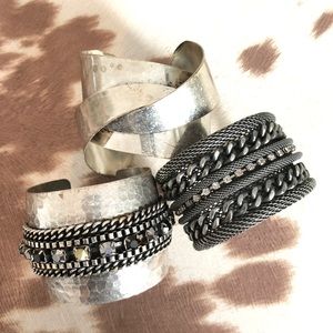 3 x Silver Fashion Jewelry Bracelets